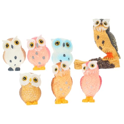 TOPPERFUN Miniatur Eulenfiguren Aus Harz üße Deko Für Garten Tisch Oder Miniaturgarten Owl Ornament Set Für Kreative Landschaftsgestaltung Und Heimdekoration von TOPPERFUN