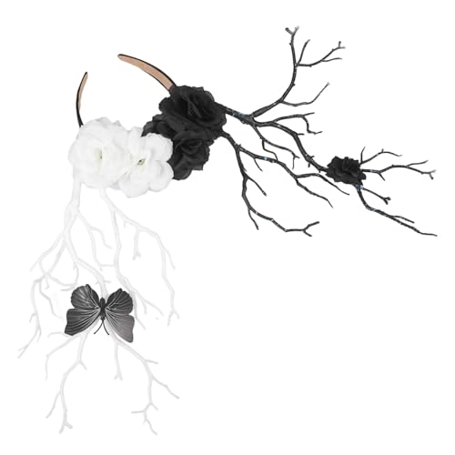 TOPPERFUN Gothic Rosen Haarreif Halloween Cosplay Kopfschmuck Leichtes Stirnband Damen Partyaccessoire für Kostümfest Karneval Tag der Toten Stilvolles Haarschmuck TOPPERFUN Gothic Rosen Haarreif Halloween Cosplay Kopfschmuck Leichtes Stirnband Damen Partyaccessoire für Kostümfest Karneval Tag der Toten Stilvolles Haarschmuck von TOPPERFUN