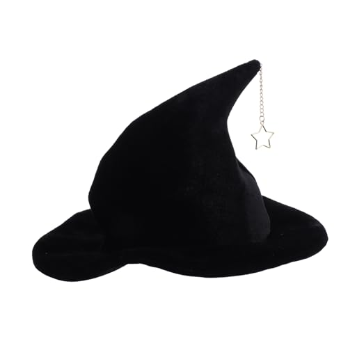 TOPPERFUN Hexenhut Damen mit Sternanhänger Halloween Zaubererhut Kostüm Zubehör für Party Cosplay Bühnenauftritt Zubehör Mystisch Verziert Langlebig und Vielseitig Einsetzbar TOPPERFUN Hexenhut Damen mit Sternanhänger Halloween Zaubererhut Kostüm Zubehör für Party Cosplay Bühnenauftritt Zubehör Mystisch Verziert Langlebig und Vielseitig Einsetzbar von TOPPERFUN