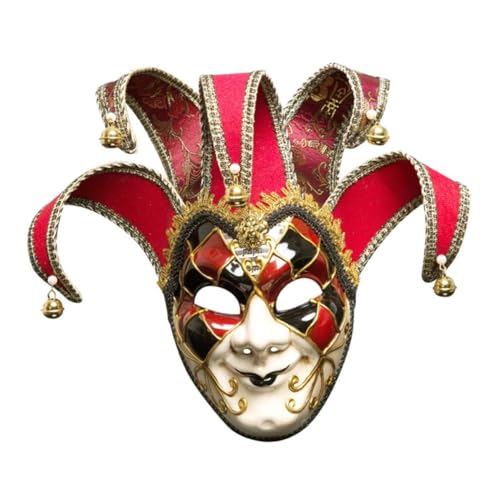 TOPPERFUN Maskerade-maske Gefälligkeiten Für Weihnachtsfeiern Venezianische Maske Dekorative Halloween-maske Kostüm Maske Karneval Clown Maske Narren Maskerade Maske Jahrgang Kleidung Rot von TOPPERFUN