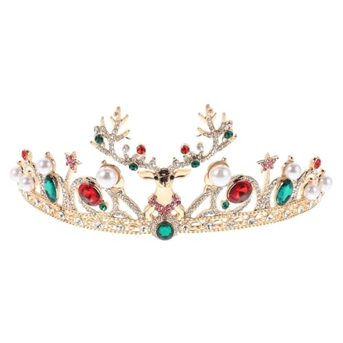 TOPPERFUN Rhinestone Headband Weihnachtskrone mit Elchgeweih aus Legierung Funkelnde Kristallprinzen-tiara für Festliche Xmas-partys und Elegante Weihnachtskostüm-accessoires TOPPERFUN Rhinestone Headband Weihnachtskrone mit Elchgeweih aus Legierung Funkelnde Kristallprinzen-tiara für Festliche Xmas-partys und Elegante Weihnachtskostüm-accessoires von TOPPERFUN