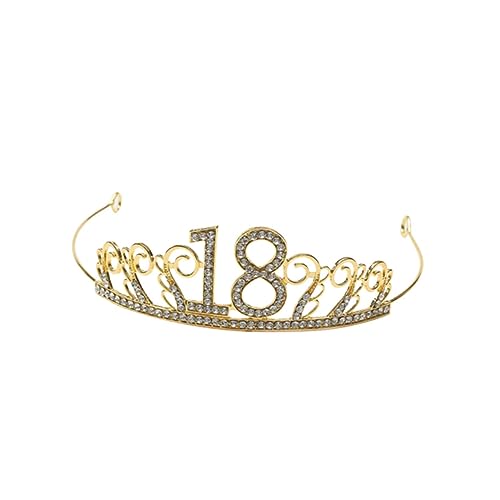 TOPPERFUN Tortendeko Hochzeit Geburtstag Tortendeko Kopfschmuck Krone Zahl 18 Krone Tortenkrone Golden TOPPERFUN Tortendeko Hochzeit Geburtstag Tortendeko Kopfschmuck Krone Zahl 18 Krone Tortenkrone Golden von TOPPERFUN
