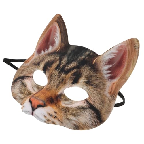 TOPPERFUN Unisex Fun Halbes Gesicht Cosplay Katzenmaske für Halloween Karneval Maskenball mit Lustigem Design Langlebig aus EVA und Stoff TOPPERFUN Unisex Fun Halbes Gesicht Cosplay Katzenmaske für Halloween Karneval Maskenball mit Lustigem Design Langlebig aus EVA und Stoff von TOPPERFUN