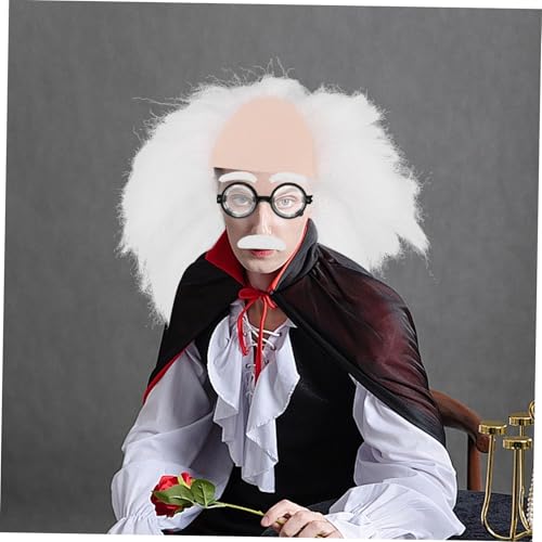 TOPPERFUN Alter-Mann-kostüm Für Erwachsene Wissenschaftler-Schnurrbart Halloween-Party-perücke Verrückte-Haar-perücken Glatzenkappe Perücken Lustige Perücken Halloween-kostüm TOPPERFUN Alter-Mann-kostüm Für Erwachsene Wissenschaftler-Schnurrbart Halloween-Party-perücke Verrückte-Haar-perücken Glatzenkappe Perücken Lustige Perücken Halloween-kostüm von TOPPERFUN