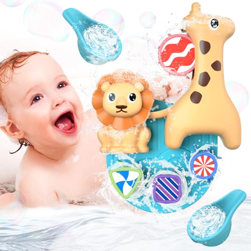 Badewannenspielzeug,Badespielzeug Baby ab 1 Jahr,Wasserspielzeug Badewanne,Badespielzeug Kinder mit Giraffe und Löwe Muster,Badewannenspielzeug Kinder für Jungen und Mädchen ab 1 2 3 4 5 6 Jahre von TOPRUNYI