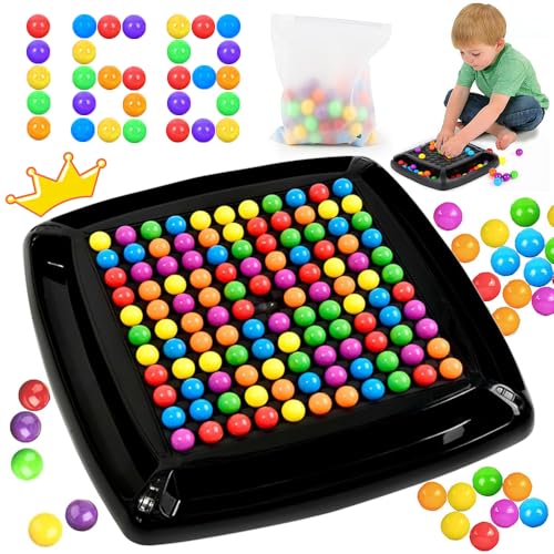 Intellektuelles Schachbrett,Elimination Brettspiel mit 168PCS Rainbow Ball,Schachbrett Doppelduell,Intellektuelles Schachspiel zur Schulung des logischen Denkens,Intellektuelle Spiele für Kinder von TOPRUNYI