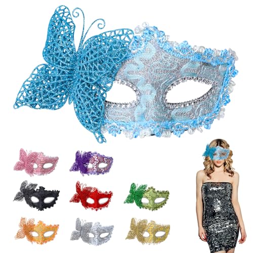 TOPWAYS Venezianische Partymaske, Männer und Frauen Maskerade Masken für Cosplay Karneval Halloween Tanzparty Festival Performance Masken (Blau) von TOPWAYS