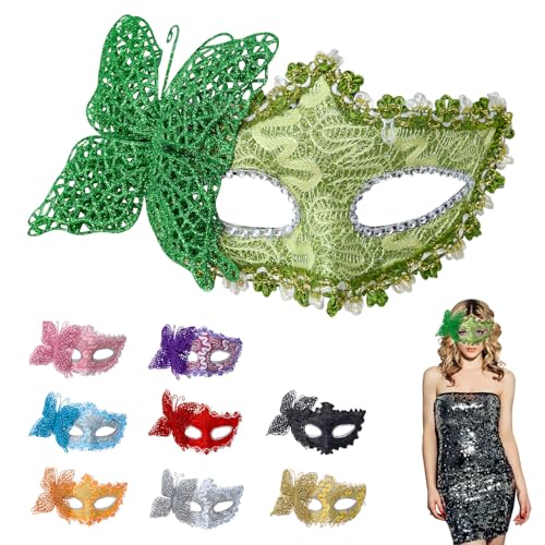 TOPWAYS Venezianische Partymaske, Männer und Frauen Maskerade Masken für Cosplay Karneval Halloween Tanzparty Festival Performance Masken (Grün) von TOPWAYS