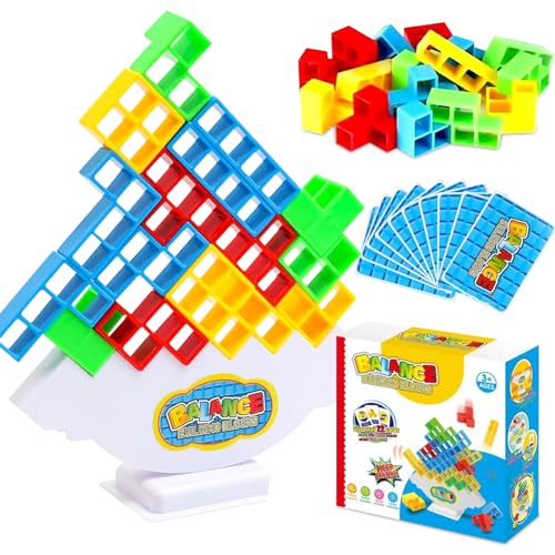 TOPZFL 48-Blocks Tetra Tower Spiel,Tetris Tower Balance Game,Dekompression Balance Bausteine,Tetris Balance Toy,Blocks Stacking Game Set,bausteine balancespiel für Jungen und Mädchen ab Jahre 3+. von TOPZFL