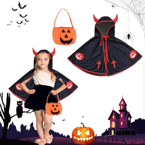 TOPZFL Halloween Kostüm Kinder,Kürbis Kostüm Mädchen,für Halloween,Bühnenperformance,Geeignet für Höhe 80cm (black) von TOPZFL