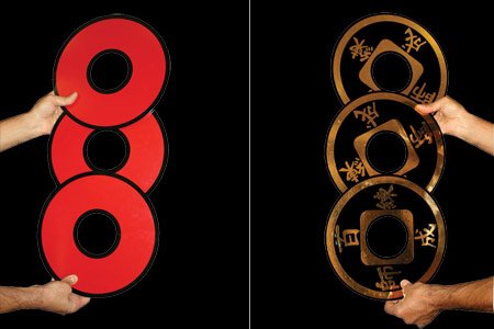 Rings to Chinese Coins by Tora Magic - Trick von TORA MAGIC