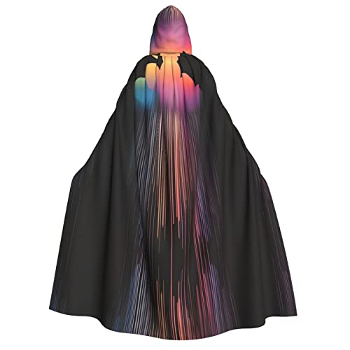 TORONG Hexenumhang mit Kapuze für Erwachsene, bunt, regenbogenfarben, für Halloween-Kostüme und Cosplay, perfekt für Damen und Herren von TORONG