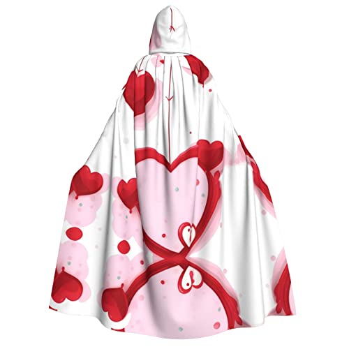 TORONG Little Red Heart Hexenumhang mit Kapuze für Erwachsene, für Halloween-Kostüme und Cosplay, perfekt für Damen und Herren von TORONG