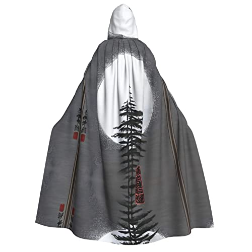 TORONG Moon Pine Tree Hexenumhang mit Kapuze für Erwachsene, für Halloween-Kostüme und Cosplay, perfekt für Damen und Herren von TORONG