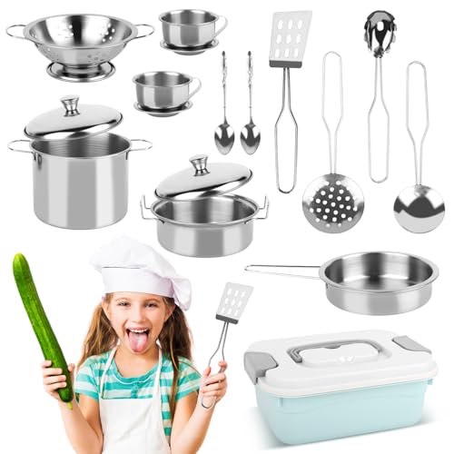 17 STK Kinder Matschküche Zubehör Outdoor, Kinderküche Zubehör Matschküch Outdoor, Matschküche Kinder Outdoor Küchenspielzeug Zubehö, Edelstahl Pretending Cooking, Rollenspiel für Kind Ab 3 Jahren 17 STK Kinder Matschküche Zubehör Outdoor, Kinderküche Zubehör Matschküch Outdoor, Matschküche Kinder Outdoor Küchenspielzeug Zubehö, Edelstahl Pretending Cooking, Rollenspiel für Kind Ab 3 Jahren von TOSAVGA