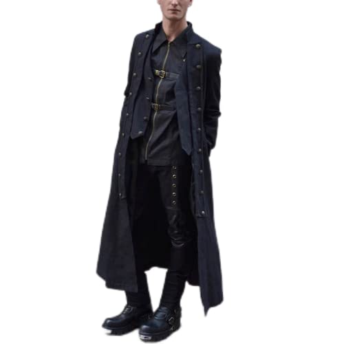 TOSHIKII Herren Steampunk Lange Jacke Mäntel Herren Mittelalter Halloween Langer Mantel Gothic Cosplay Kostüm Jacken Plus Größe von TOSHIKII