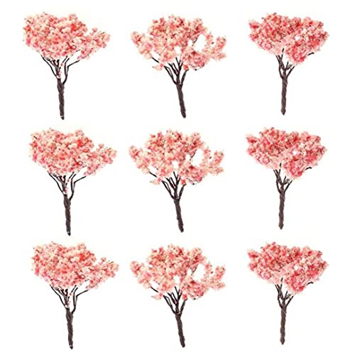 TOSSPER 10pcs Blüte Kirschbaum Modell Rosa Eisenbahn-Landschaft Layout-bäume Miniatur-Landschaft Ornament Geburtstags-Geschenk Für Kinder Kinder von TOSSPER