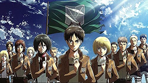 TOSSPER Puzzles für Erwachsene 1000 Teile Anime Attack On Titan Puzzles für Kinder Lernspielzeug Intellektuelles Spiel Geschenk Teens DIY Home Entertainment Spielzeug 38x26cm von TOSSPER