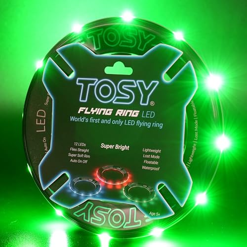 TOSY Fliegender Ring – 16 Millionen RGB-Farben oder 12 LEDs, hell, automatisches Aufleuchten, sicher, wasserdicht, leichtes Frisbee, Geschenk zum Geburtstag, draußen/drinnen für Jungen/Mädchen/Kinder von TOSY