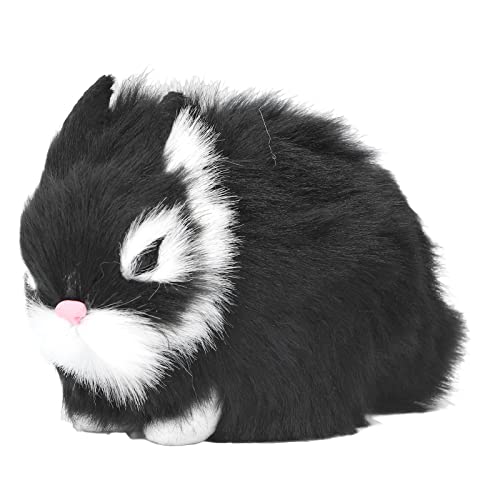 TOTITOM Miniatur Plüsch Kaninchen Weiche Figur Bunny Plüsch Kunststoff Plüsch Kaninchen Figur für Tischdekoration Geschenke (Schwarz) von TOTITOM