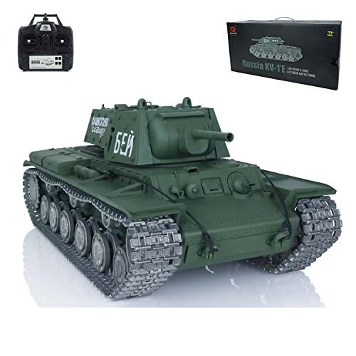 Pro 1/16 Henglong TK7.0 Soviet KV-1 RC Tank IR BB Shooting 3878 HL Metallschienen Räder Stahlgetriebe Getriebe Raucheffekt von TOUCAN RC HOBBY