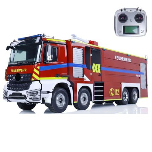 TOUCAN RC HOBBY 1/14 8x4 RC Ferngesteuertes Feuerwehrauto RC Feuerwehrsprinkler Fahrzeuge Geräusche Lichter von TOUCAN RC HOBBY