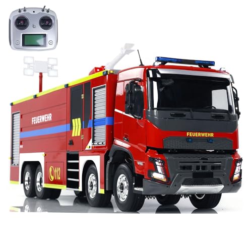 TOUCAN RC HOBBY 1/14 Ferngesteuertes Feuerwehrauto 8X4 Rc Feuerwehrfahrzeuge Modell Lichter Klänge von TOUCAN RC HOBBY