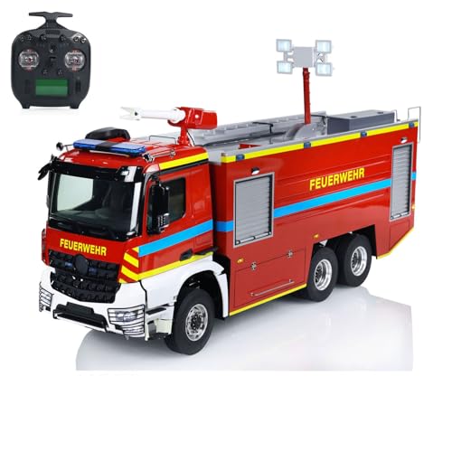 TOUCAN RC HOBBY 1/14 RC Feuerwehrauto 6x6 Metallchassis Ferngesteuertes Feuerwehrauto Automodell 2-Gang-Getriebe ST8 Fernbedienung von TOUCAN RC HOBBY