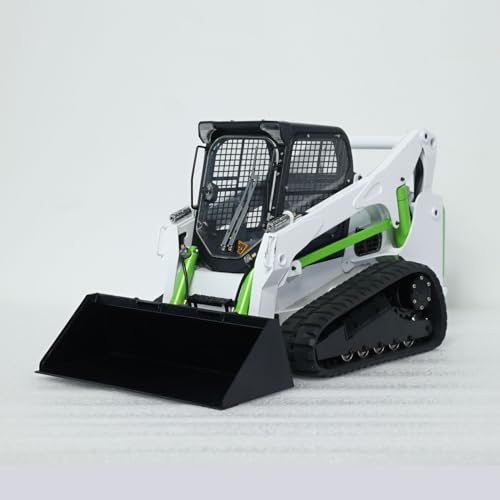 TOUCAN RC HOBBY 1/14 RC Hydraulischer Raupenlader SM770 RC Skid-Steer Lader Modell Licht Ton I6S Fernsteuerung Weiß Schwarz Grün von TOUCAN RC HOBBY