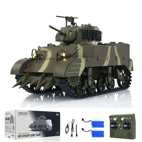 TOUCAN RC HOBBY 1/16 RC Panzer US M5A1 Stuart VI Ferngesteuerter Lichtpanzer 360° Zwei Batterie Radio für 14 Jahre TOUCAN RC HOBBY 1/16 RC Panzer US M5A1 Stuart VI Ferngesteuerter Lichtpanzer 360° Zwei Batterie Radio für 14 Jahre von TOUCAN RC HOBBY