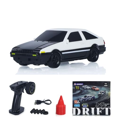 TOUCAN RC HOBBY 1/43 Hochgeschwindigkeits-2,4-G-Funkgesteuertes Rennauto mit AE86 Gyro Drift Car 4WD Mini-Autospielzeug Outdoor-Enthusiasten-Modell Deutsches Lager TOUCAN RC HOBBY 1/43 Hochgeschwindigkeits-2,4-G-Funkgesteuertes Rennauto mit AE86 Gyro Drift Car 4WD Mini-Autospielzeug Outdoor-Enthusiasten-Modell Deutsches Lager von TOUCAN RC HOBBY
