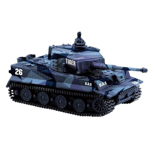 TOUCAN RC HOBBY RC 1:72 Panzer Schießen Sound Turret Drehen 360°RTR Deutscher Tiger Tarnfarbe Blau von TOUCAN RC HOBBY