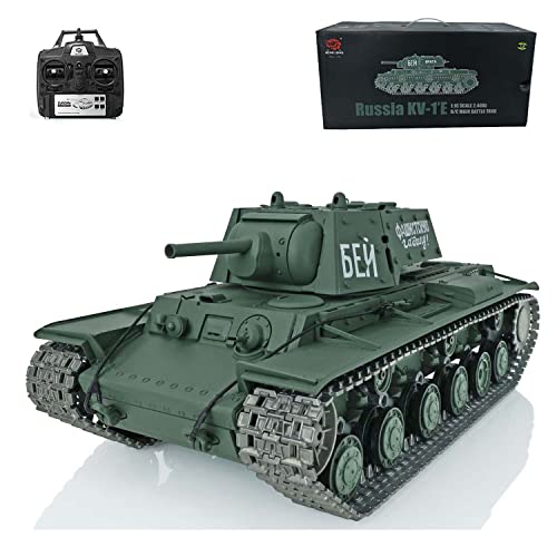 Toucan RC Hobby Upgraded Edition Henglong 1/16 Tk7.0 Sowjetischer Kv-1 RC Panzer 3878 Ir Bb Airsoft Metallschienen Stahl Getriebebatterie von TOUCAN RC HOBBY