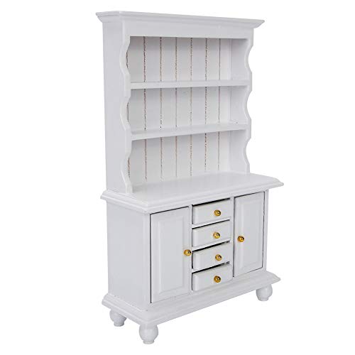 TOUISEDGI Wooden Three Layers Cabinet Doll House Accessories Mini Dollhouse Simulation Furniture for Kids (White) von TOUISEDGI