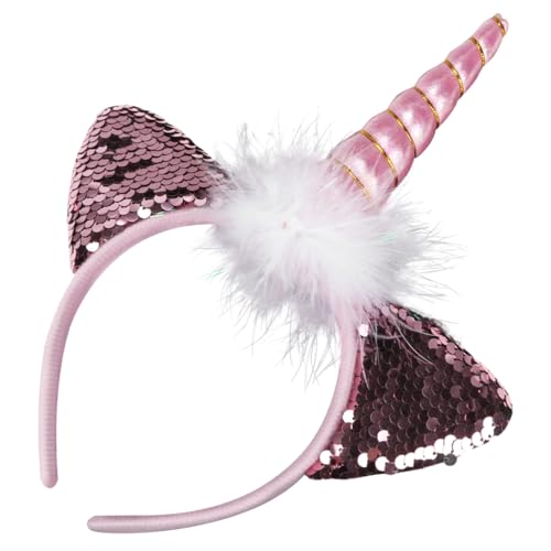 1stk Leuchtendes Einhorn-stirnband Zubehör Kopfbedeckung Stirnbänder Haartücher Stirnband Mit Pailletten Kopfschmuck Leuchtendes Haardekor Geführtes Stirnband Stoff Rosa TOVINANNA von TOVINANNA