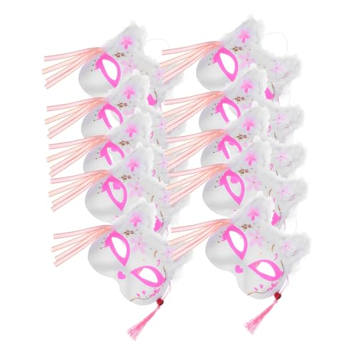 TOVINANNA 10 Stück Japanische Fuchsmaske mit Leuchteffekt Halbgesichtsmaske mit Flauschigen Federn Atmungsaktiv Bequem Für Halloween Karneval Cosplay Maskenbälle Batterie-frei TOVINANNA 10 Stück Japanische Fuchsmaske mit Leuchteffekt Halbgesichtsmaske mit Flauschigen Federn Atmungsaktiv Bequem Für Halloween Karneval Cosplay Maskenbälle Batterie-frei von TOVINANNA