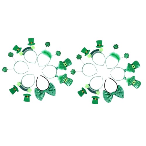 TOVINANNA 12 Pcs Carnival Stirnbandgefallen Tag Stirnbänder Hoops Shamrock St Patricks Day Accessoires Festival Party Stirnband Dekorative St Patricks Tag Stirnband Haardekoration Grün von TOVINANNA