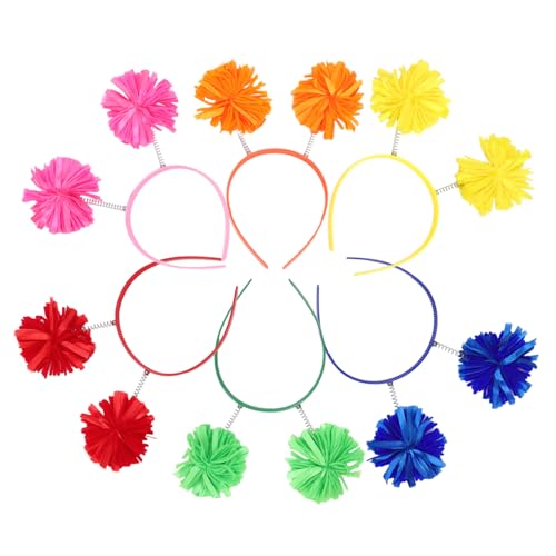 TOVINANNA 12st Stirnband Aus Garnknäuel Pompons Pompon-stirnband Kürbishut-stirnbänder Poms Straßen Stirnband Frohes Neues Jahr Kopfschmuck Kürbis-stirnband Urlaub Stirnbänder Polyester von TOVINANNA