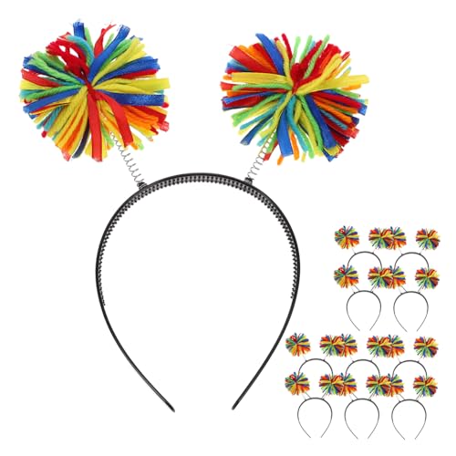 TOVINANNA 12st Stirnband Aus Garnknäuel Pompons Weihnachtsparty-haarschleife Poms Frohes Neues Jahr Kopfschmuck Urlaub Stirnbänder Kopf Bopper Bopper-stirnband Feiertagskopfhörer Polyester von TOVINANNA