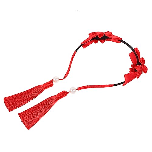 TOVINANNA 1Stk Stirnband im Ethno-Stil haarschmuck faschingszubehör kopfschmuck weihnachten neujahr haarband Haarschmuck für Kopf Stirnband für Stoff rot von TOVINANNA