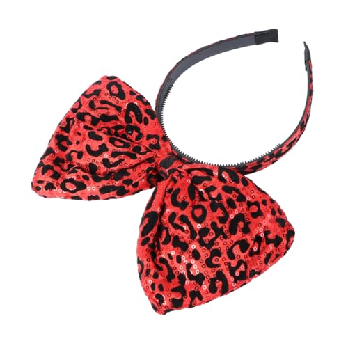 TOVINANNA 1stk Bogen-leopard-stirnband Schleifen Haarbänder Haarschal Tierische Stirnbänder Kostüm Party-kopfschmuck Haarschmuck Für Frauen Halloween-party-stirnband Gesicht Stoff Rot von TOVINANNA