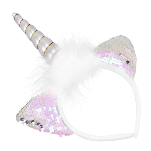 TOVINANNA 1stk Leuchtendes Einhorn-stirnband Leuchtende Kopfbedeckung Haarband Party-kopfschmuck Party-flash-kopfschmuck Led-stirnband Für Leuchtendes Stirnband Stoff Weiß von TOVINANNA