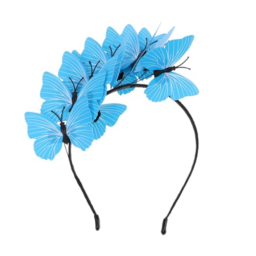 TOVINANNA 1stk Simuliertes Schmetterlings-stirnband Schmetterlings-haarspange Butterfly-antennen-stirnband Zubehör Für Schmetterlingsgeburtstagsfeiern Schmetterlings-haarschmuck Blue Plastik von TOVINANNA