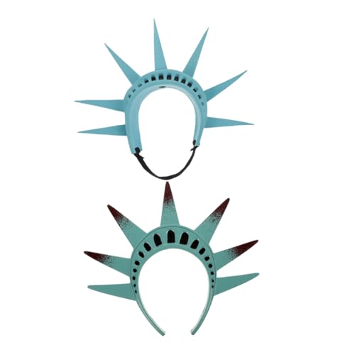 TOVINANNA 2 Stück Freiheitsstatue Stirnband Grün Kostüm Krone Kopfschmuck für Halloween Cosplay Party Erwachsene Patriotic Headband Lady Crown Zubehör TOVINANNA 2 Stück Freiheitsstatue Stirnband Grün Kostüm Krone Kopfschmuck für Halloween Cosplay Party Erwachsene Patriotic Headband Lady Crown Zubehör von TOVINANNA