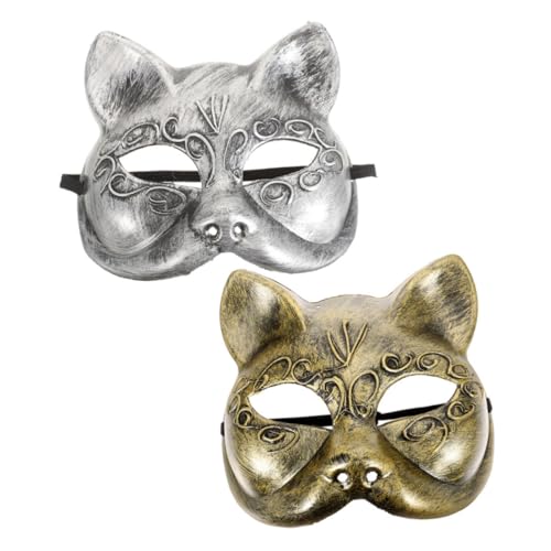 TOVINANNA 2 Stück Fuchs Halbmaske Silber Gold Atmungsaktive Tiermasken mit Elastischem Band Verspieltes Design für Fasching Halloween Cosplay Kostüm Zubehör für Erwachsene TOVINANNA 2 Stück Fuchs Halbmaske Silber Gold Atmungsaktive Tiermasken mit Elastischem Band Verspieltes Design für Fasching Halloween Cosplay Kostüm Zubehör für Erwachsene von TOVINANNA
