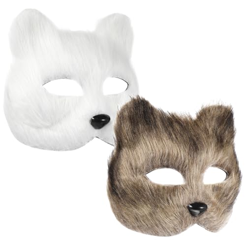 TOVINANNA 2 Stück Fuchsmaske aus Leichtem Material Weiße und Graue Tiermasken für Halloween Karneval Kostümparty DIY Blank Masken als Maskenrequisite für Fasching und Bühnenauftritte TOVINANNA 2 Stück Fuchsmaske aus Leichtem Material Weiße und Graue Tiermasken für Halloween Karneval Kostümparty DIY Blank Masken als Maskenrequisite für Fasching und Bühnenauftritte von TOVINANNA