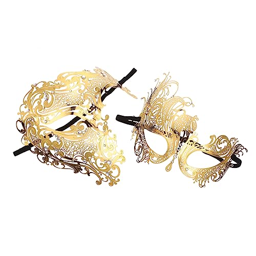 TOVINANNA 2 Stück Goldene Halbe Metallmaske mit Strass Filigranes Partyaccessoire für Maskenball Karneval und Halloween Teiliges mit Einauge und Design Leicht und Dekorativ für Kostüm und TOVINANNA 2 Stück Goldene Halbe Metallmaske mit Strass Filigranes Partyaccessoire für Maskenball Karneval und Halloween Teiliges mit Einauge und Design Leicht und Dekorativ für Kostüm und von TOVINANNA