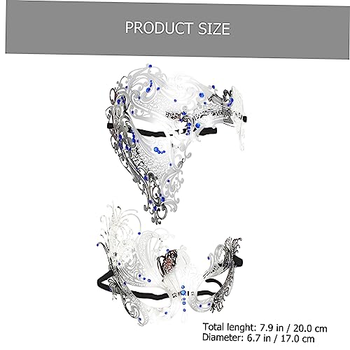 TOVINANNA 2 Stück Halbe Metallmaske mit Blauen Strasssteinen Tragbare Masquerade Party und Halloween Maske Multifunktionales Kostüm Accessoire für Maskenball Festival und Karneval TOVINANNA 2 Stück Halbe Metallmaske mit Blauen Strasssteinen Tragbare Masquerade Party und Halloween Maske Multifunktionales Kostüm Accessoire für Maskenball Festival und Karneval von TOVINANNA