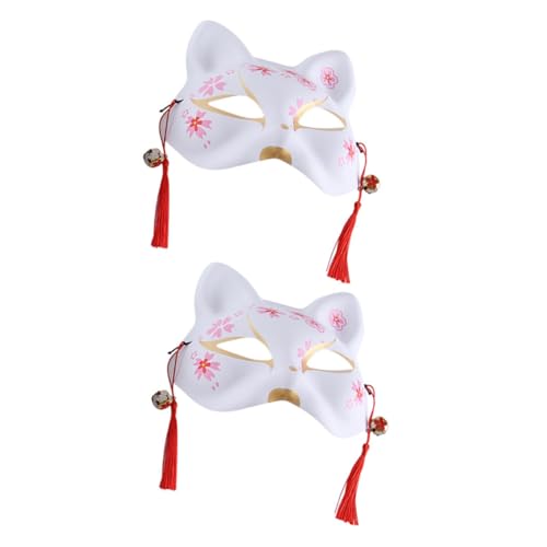 TOVINANNA 2 Stück Handbemalte Japanische Halbe Fox Maske Traditionelle Fuchsmaske für Cosplay Halloween Bühnenauftritte Atmungsaktiv und Bequem Detaillierte Japanische Kulturmotive TOVINANNA 2 Stück Handbemalte Japanische Halbe Fox Maske Traditionelle Fuchsmaske für Cosplay Halloween Bühnenauftritte Atmungsaktiv und Bequem Detaillierte Japanische Kulturmotive von TOVINANNA