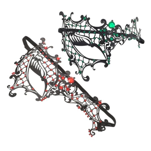 TOVINANNA 2 Stück Venezianische Karneval Maske Metall Halbgesicht Hollow Mask mit Strass Verziert für Maskenball Halloween Fasching Damen Herren TOVINANNA 2 Stück Venezianische Karneval Maske Metall Halbgesicht Hollow Mask mit Strass Verziert für Maskenball Halloween Fasching Damen Herren von TOVINANNA